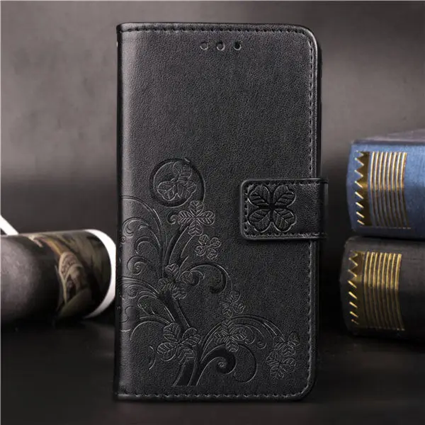 Black 3D цветочный кожаный чехол для huawei P30 P20 P10 Lite Y6 Y7 Pro Y9 P Smart Y5 Prime Honor 8A 8C 8X 7A 7C Pro Mate20 крышка - Цвет: Black