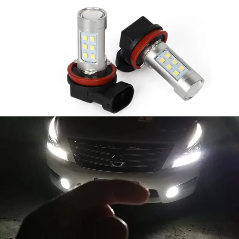 2x H11 H8 светодиодный DRL Противотуманные фары дневные лампы ходовые огни белый для