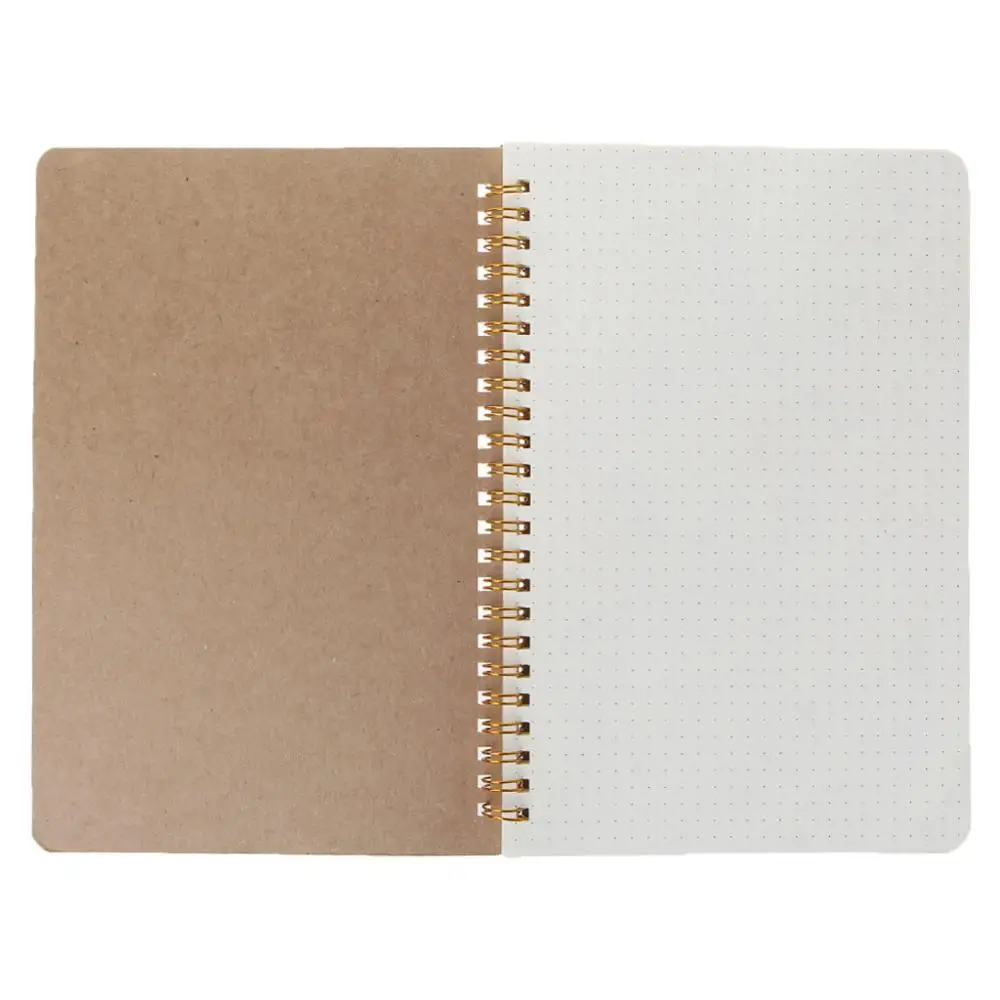 

A5 Bullet Notebook Kraft Dot Grid Time Management Blank Book Spiral Journal Weekly Planner School Office Supplies