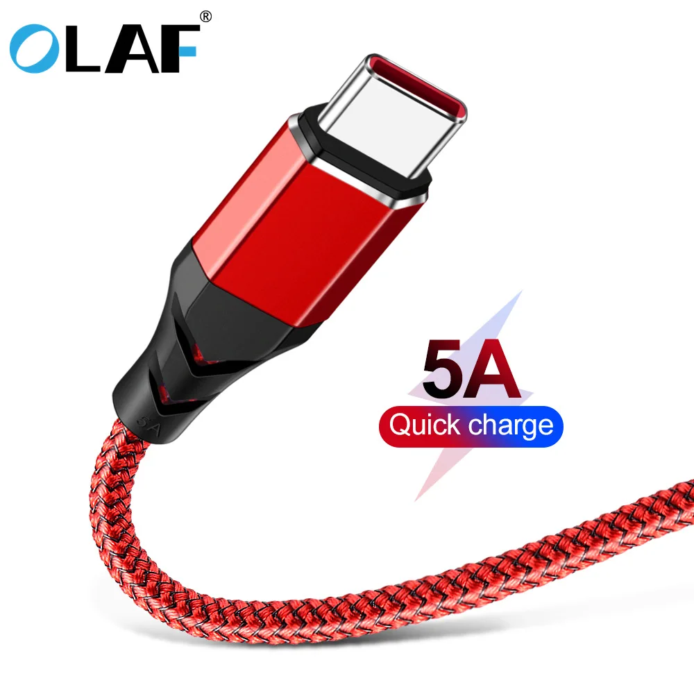 Олаф 5A быстрой зарядки Тип C кабель с разъемом usb c для samsung S9 S8 Plus Note 8 9 кабеля