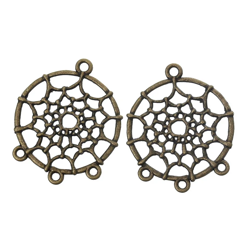 Zinc metal alloy Connectors Findings Round Antique Bronze 3.4cm(1 3/8&quot) x 28mm(1 1/8&quot) 4 PCs new | Украшения и аксессуары