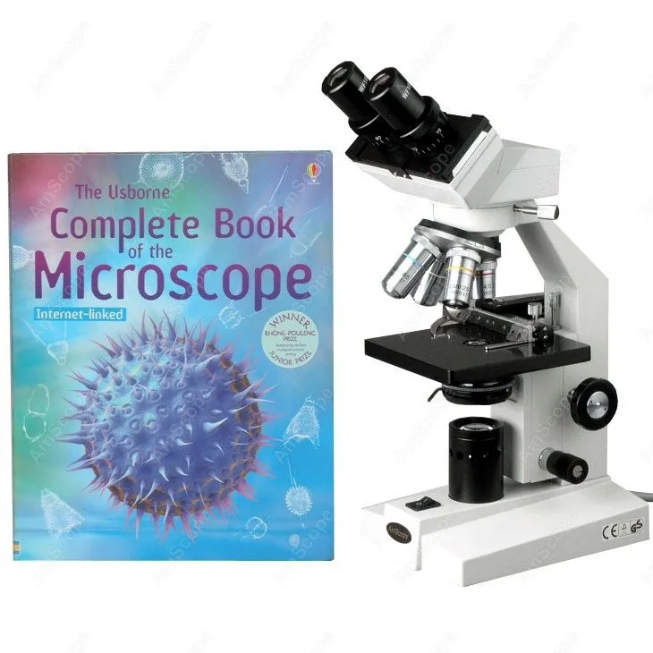 

Binocular Biological Compound Microscope--AmScope 40X-1000X Binocular Biological Compound Microscope + Microscope Book B100-CM