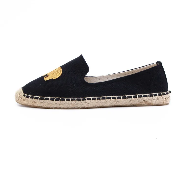MInmclas/Новинка; Alpargatas Espadrilles; удобные женские повседневные тапочки с рисунком; дышащие льняные парусиновые тапочки из конопляной ткани для девочек