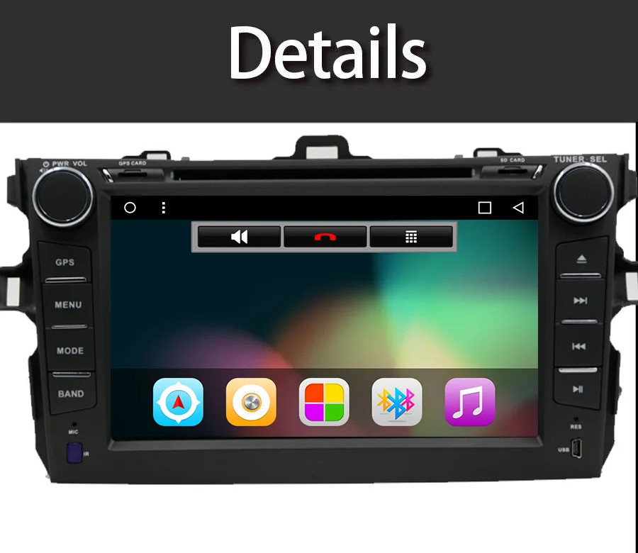 Android 7 1 четырехъядерный 16 ГБ 1024*600 автомобильный dvd-плеер toyostay corolla 2007 2008 2009 2010 2011
