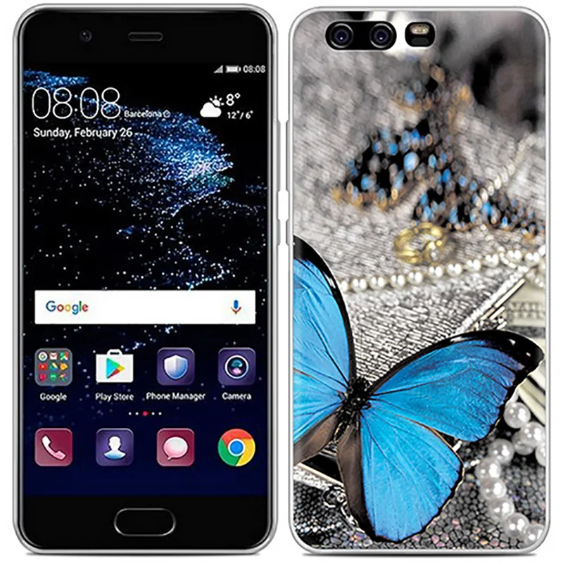 Bili-fox Мягкий ТПУ чехол для Huawei P10 Красочный мультфильм живопись задняя крышка