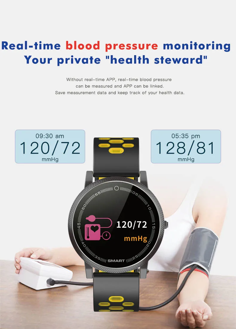 S20 Color Screen Smart Sport Bracelet Heart Rate Fitness Tracker Wristband Blood Pressure Watch for iPhone Android Samsung | Электроника