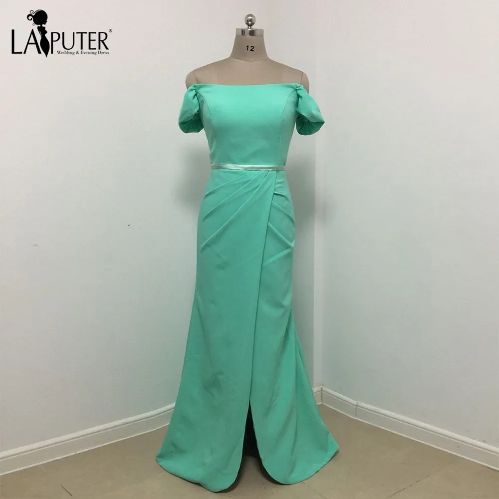 2017 г. Роскошные короткий рукав высокое Разделение Розовый Зеленая мята вечернее