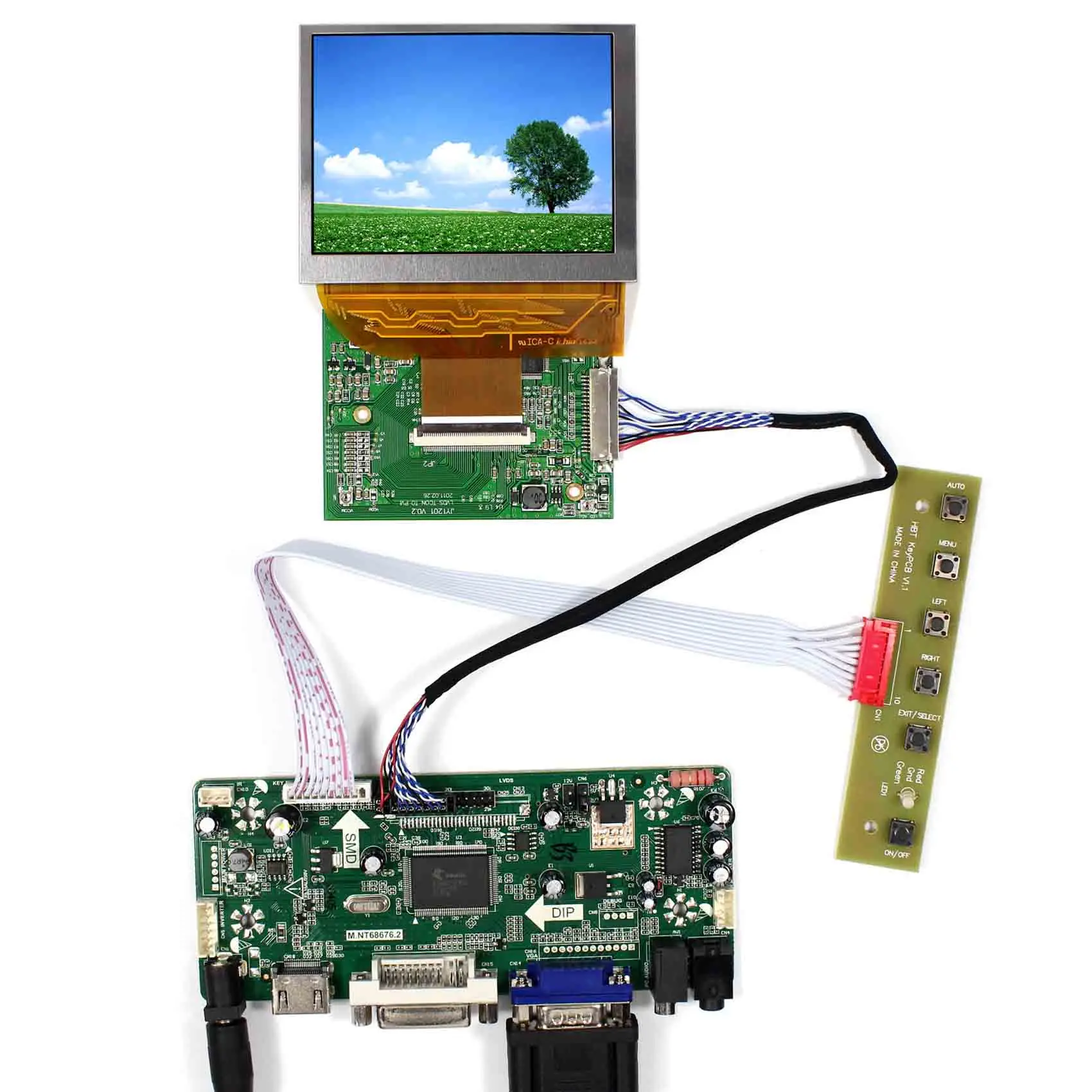 HD MI + DVI VGA плата ЖК контроллера аудио Tcon LVDS с экраном 3 5 дюйма 640x480 PD035VX2|board board|screen