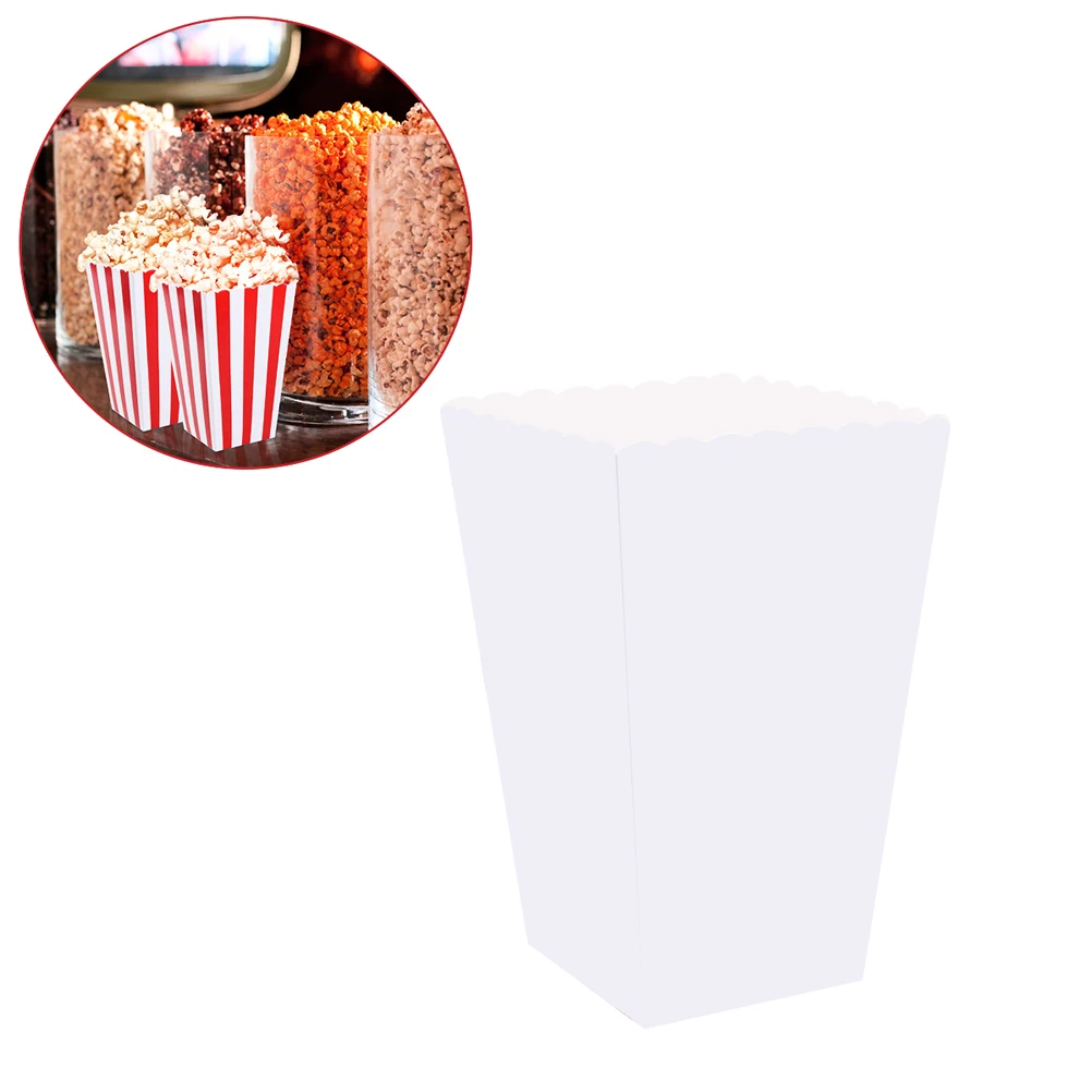 

100pcs Paper Popcorn Box Cartons Pop Corn Candy/ Sanck Favor Bag for Xmas Movie Theater Dessert Wedding Favors Decoration