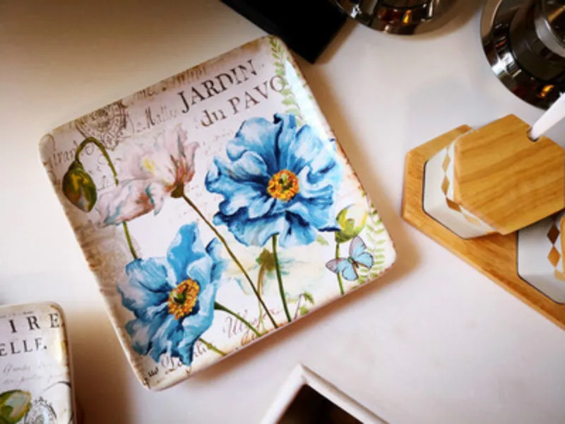 Ceramic european-style decoration creative family western food plate fruit American garden flower bowl | Дом и сад
