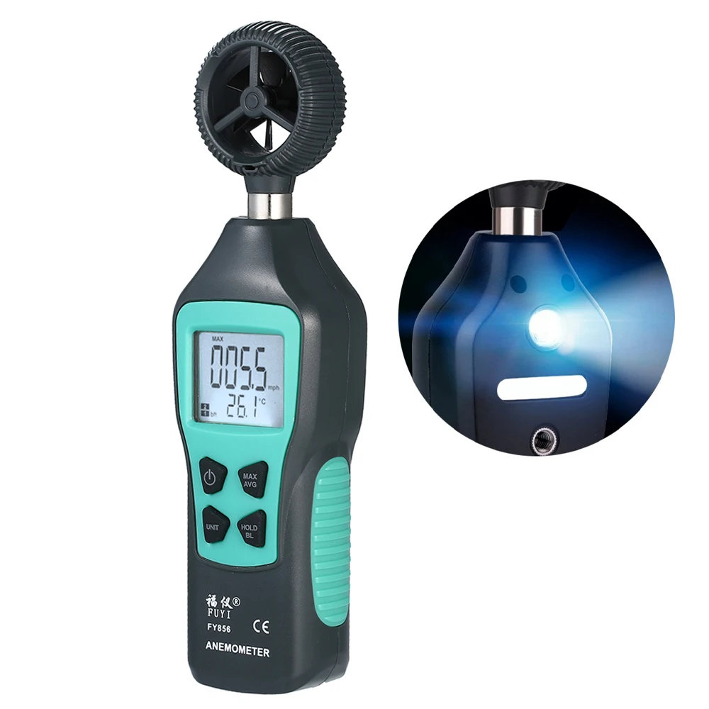 Цифровой анемометр измеритель скорости ветра 10 ~ 60C тестер температуры Anemometro с ЖК