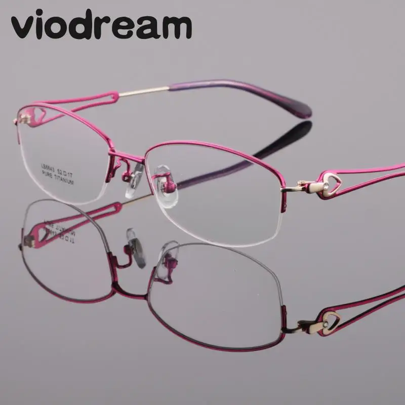 

Viodream Pure Titanium Ladies Fashion Super Light Retro Myopia Glasses Frames Optical Glasses Frame Reading Spectacle Frame 6643