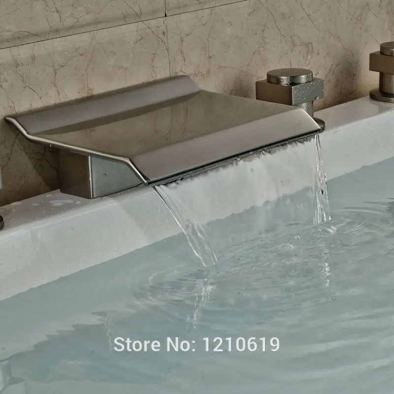 Новый европейский стиль душевая Ванна Смеситель кран ручной душ никель Матовый