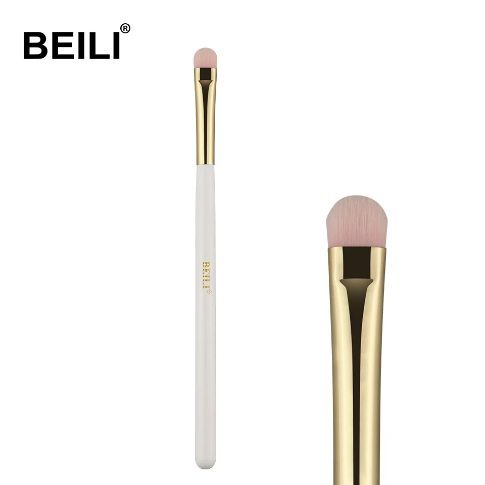 WN28 BEILI перламутровая белая Профессиональная Кисть для макияжа Nano Wool Fiber Gold Powder Foundation blusher тени Контурные растушевки бескровные розовые волосы - Handle Color: WN28
