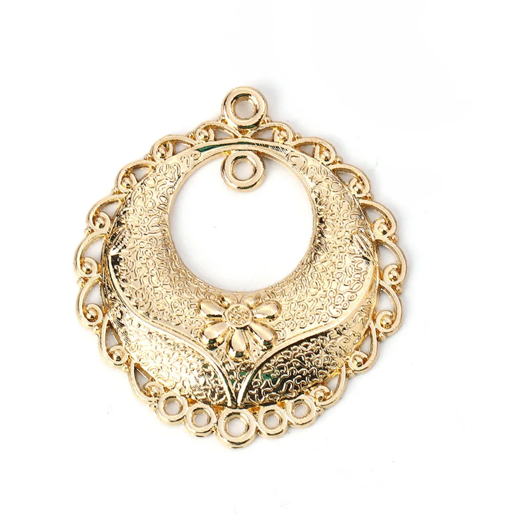 

DoreenBeads Zinc Based Alloy Chandelier Connectors Round Gold Color Jewelry Accessrioes 39mm(1 4/8") x 35mm(1 3/8"), 5 PCs