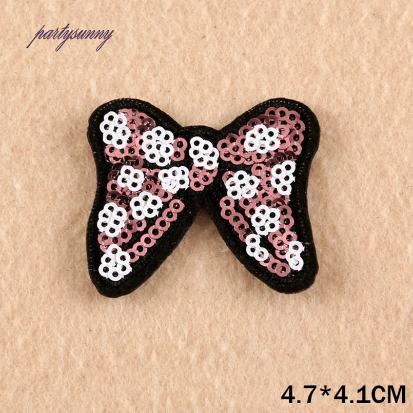 PF 9 шт./лот Блесток Патчи Бантом Сова Мультфильм Ткань Вышивка Утюг на Швейной