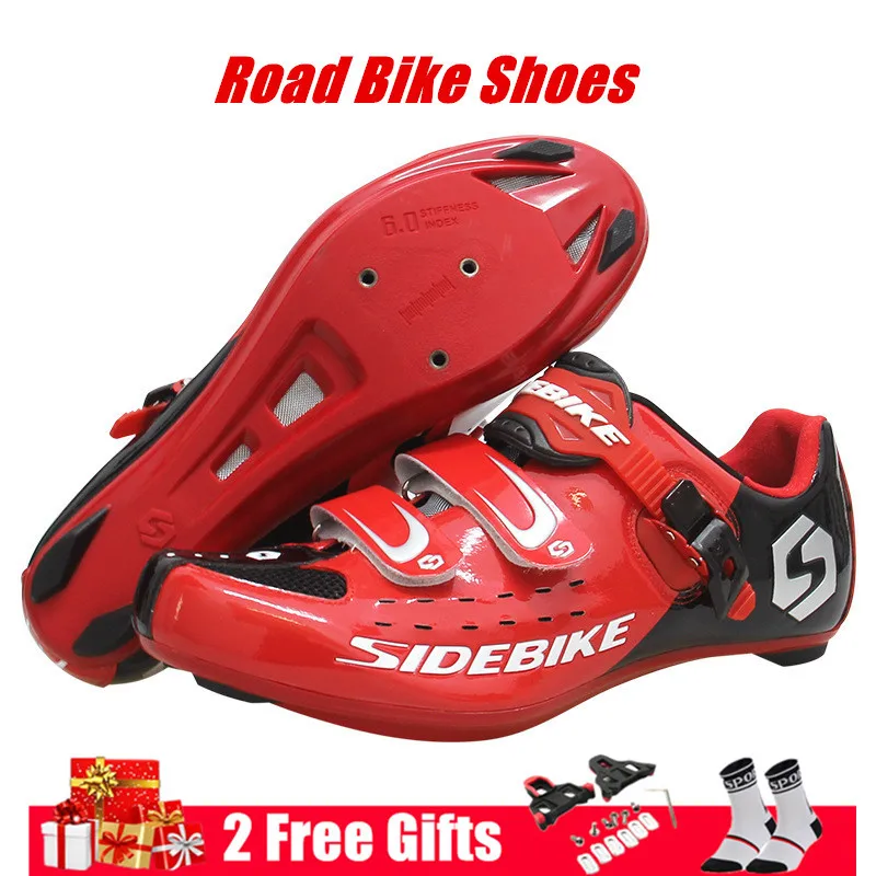 SIDEBIKE/Мужская обувь для дорожного горного велосипеда; Нескользящая дышащая обувь для велоспорта; обувь для триатлона MTB; спортивная обувь с липучкой - Цвет: Road