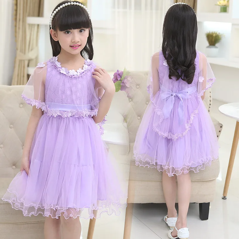 Girls Formal Prom Wedding Cocktail Dress With Lace Shawl Cappa Princess Quinceanera Dresses Elegant Summer Party Evening Dres | Детская