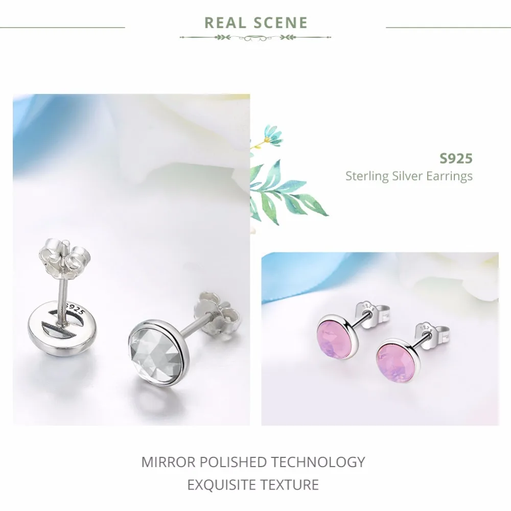 Женские серьги гвоздики из серебра 925 пробы с камнем в виде капель|crystal stud