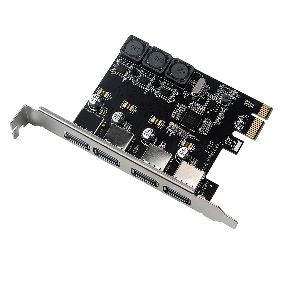 PCI E к USB 3 0 4 порта 1X плата расширения 6A разъем питания для настольных компьютеров