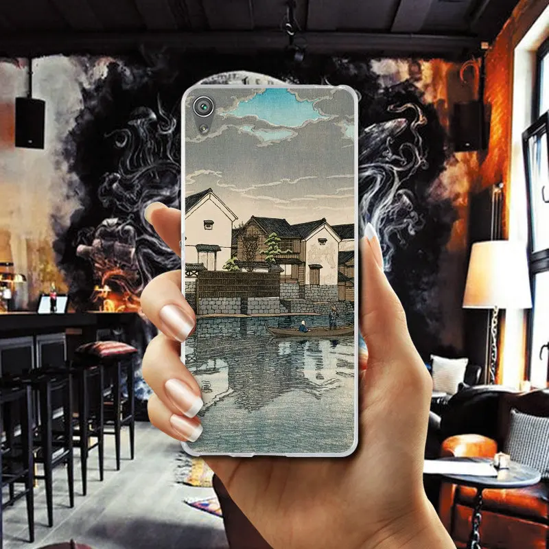 For Sony Xperia Z1 Z2 Z3 Z4 Z5 Compact Premium M2 M4 M5 E3 E5 T3 XA Soft Mobile Phone Cases Ancient Japanese Architecture Art |