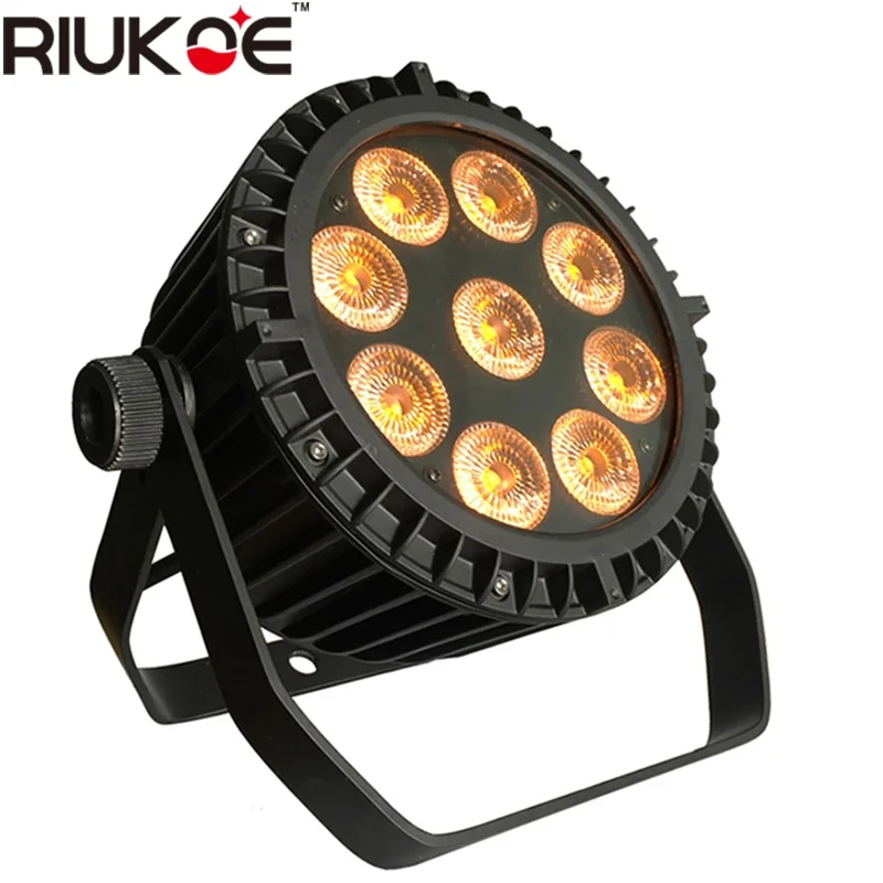 Светодиодный сценический прожектор RIUKOE DMX Par 9x12 Вт RGBWA UV 6 в 1 IP65|Эффект освещения