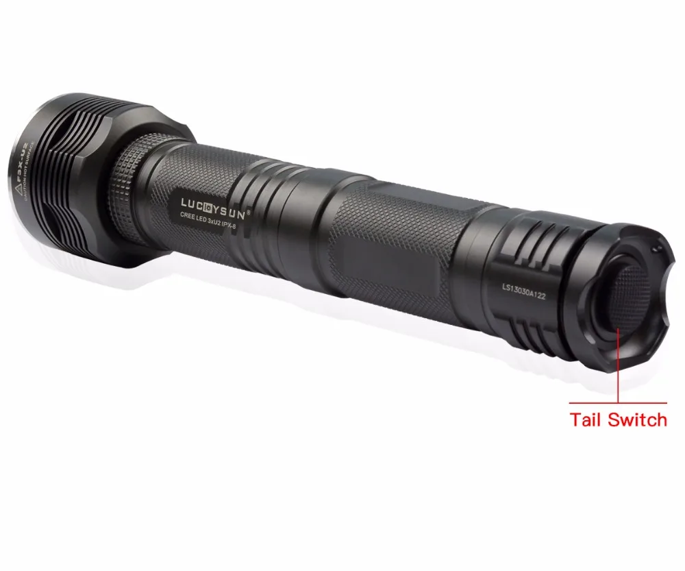 LUCKYSUN F3X 26650 LED flashlight torch light cree lanterna lamps 2300LM Super Bright Extended Tube for longer working time | Освещение