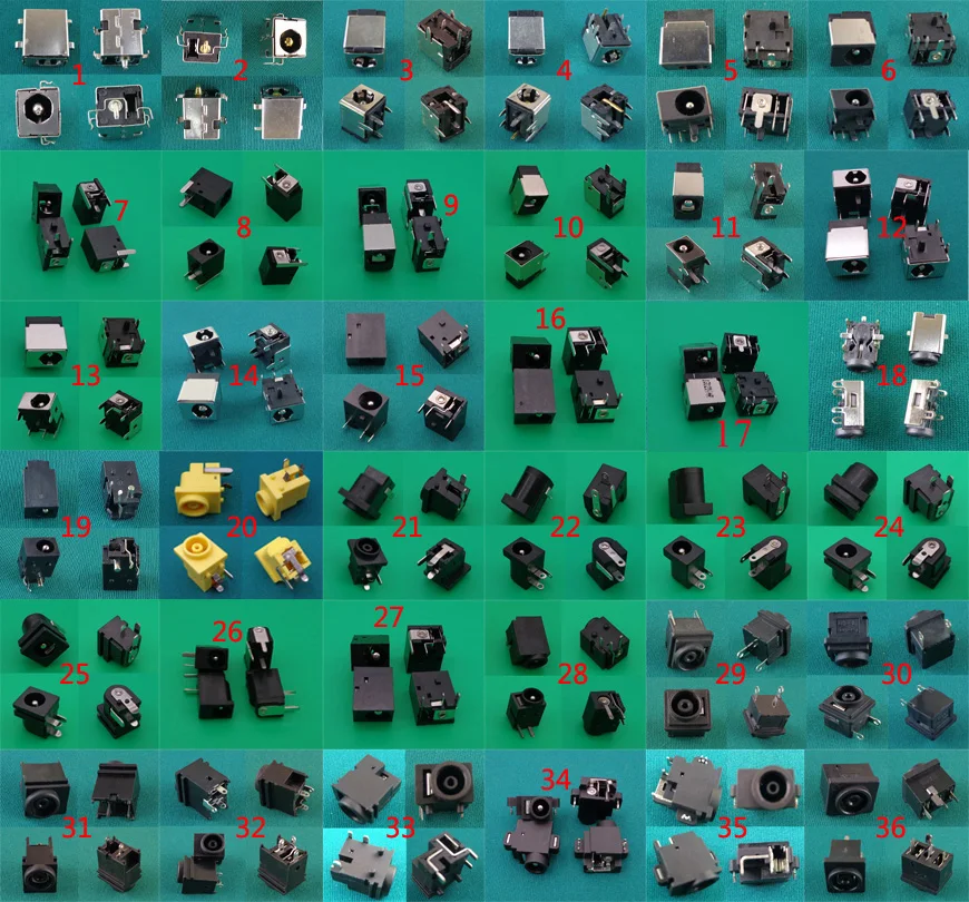 36 моделей шт. разъем питания постоянного тока для ноутбука нетбука порта зарядки