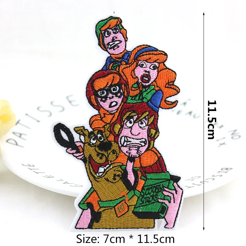 Мультфильм Scooby-Doo собака фильм патч вышитые железные нашивки для одежды дети полосы значки-наклейки одежды Аппликации оптом