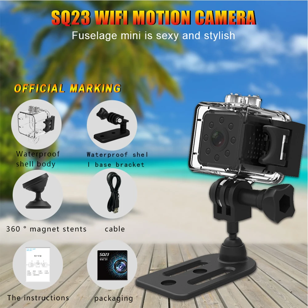 Оригинальная мини камера SQ23 Wi Fi Full HD 1080P спортивный DV рекордер 155 ночное видение