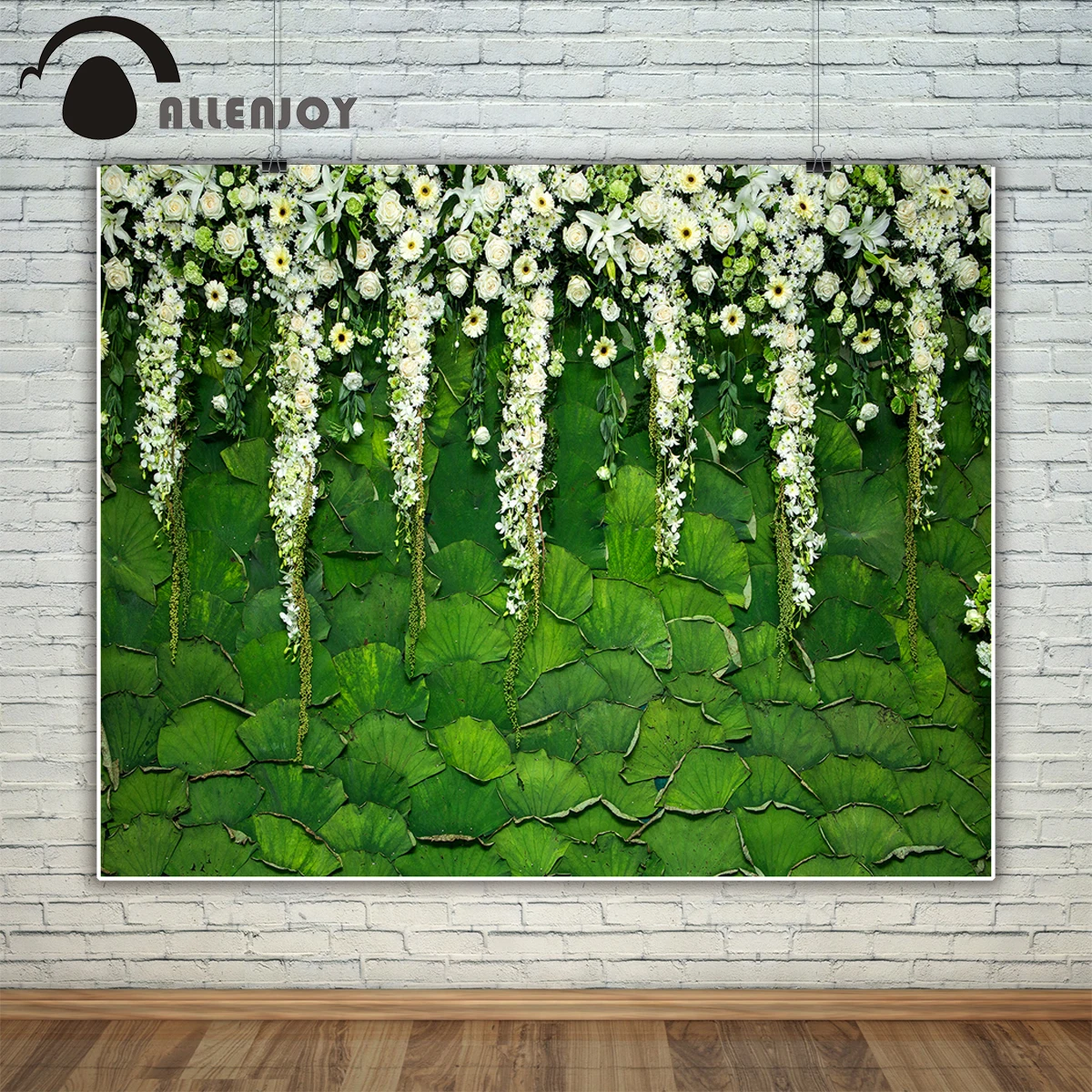 Фон для фотосъемки Allenjoy с зелеными красивыми цветами Свадебный тематический фон