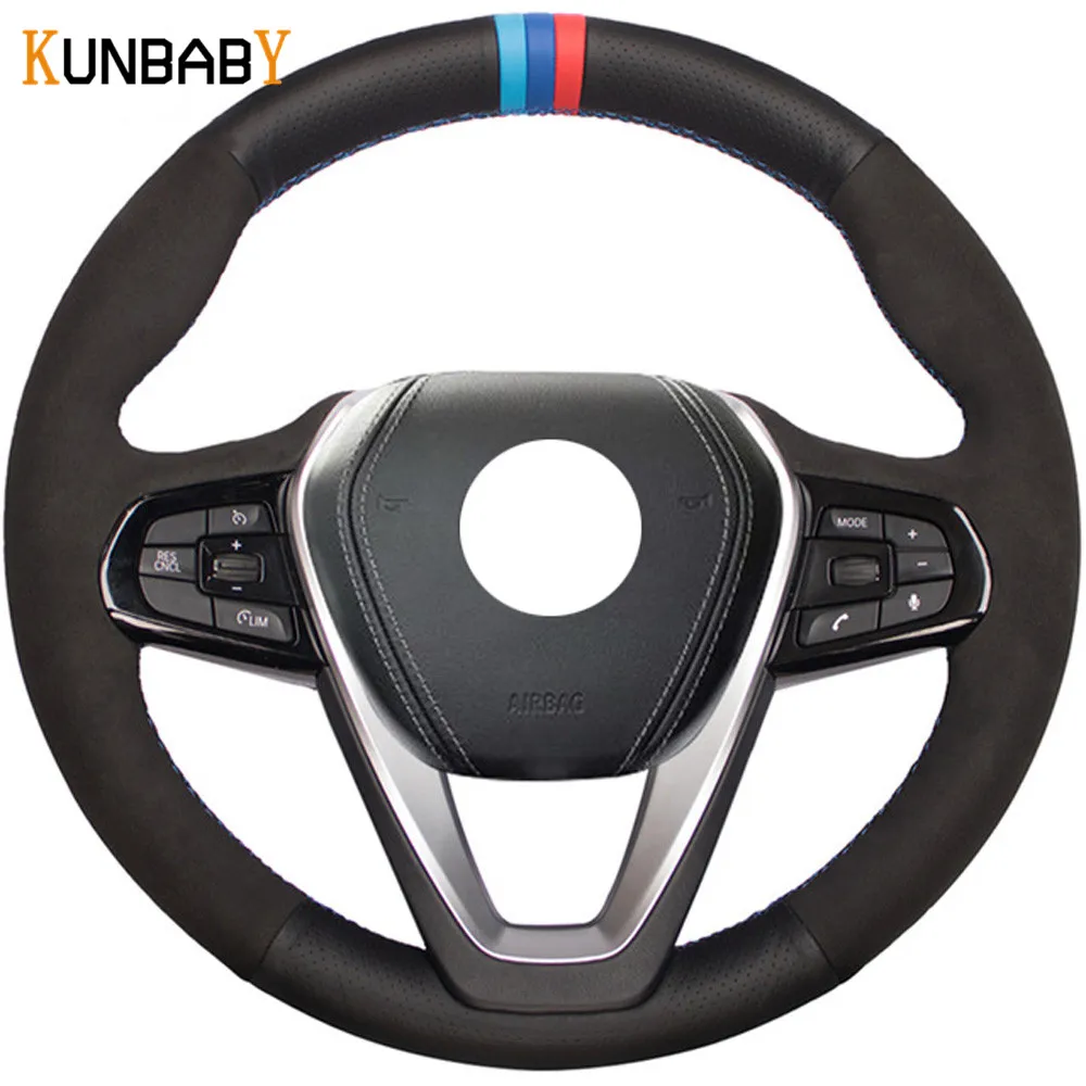 KUNBABY черный кожаный чехол рулевого колеса автомобиля для BMW G30 530i 540i 520d 530e 2016 2018 G32 GT