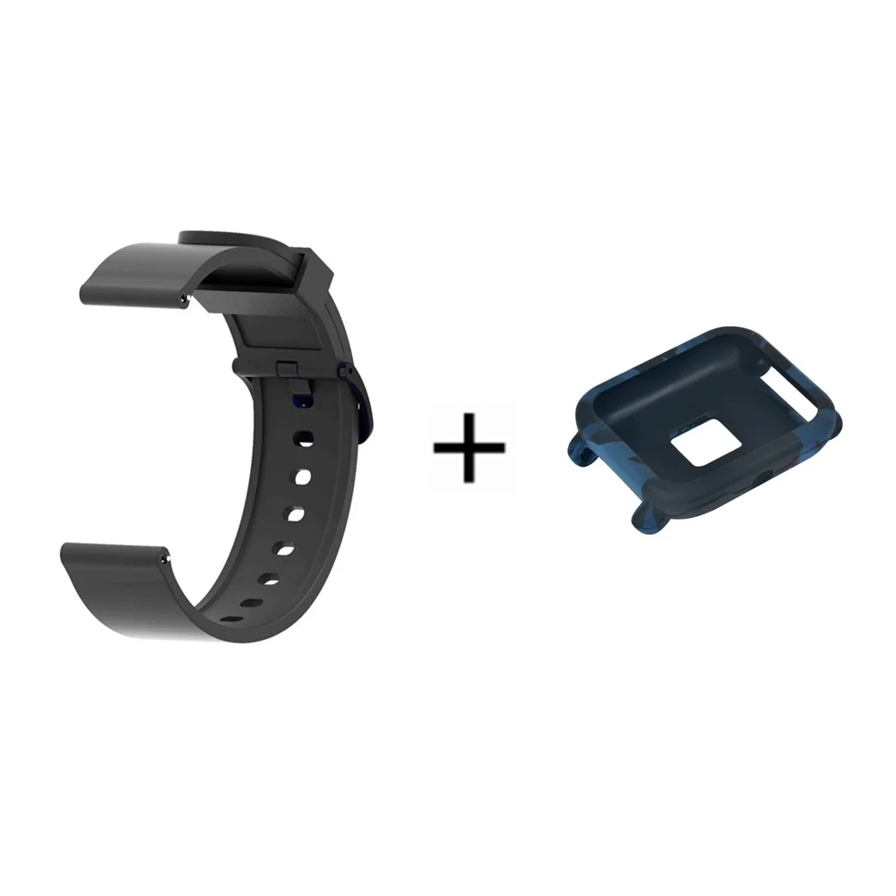 13 2в1 силиконовый спортивный ремешок для Xiaomi Huami Amazfit Bip Молодежные умные часы 20 мм сменный Браслет+ полный Чехол - Цвет: 13
