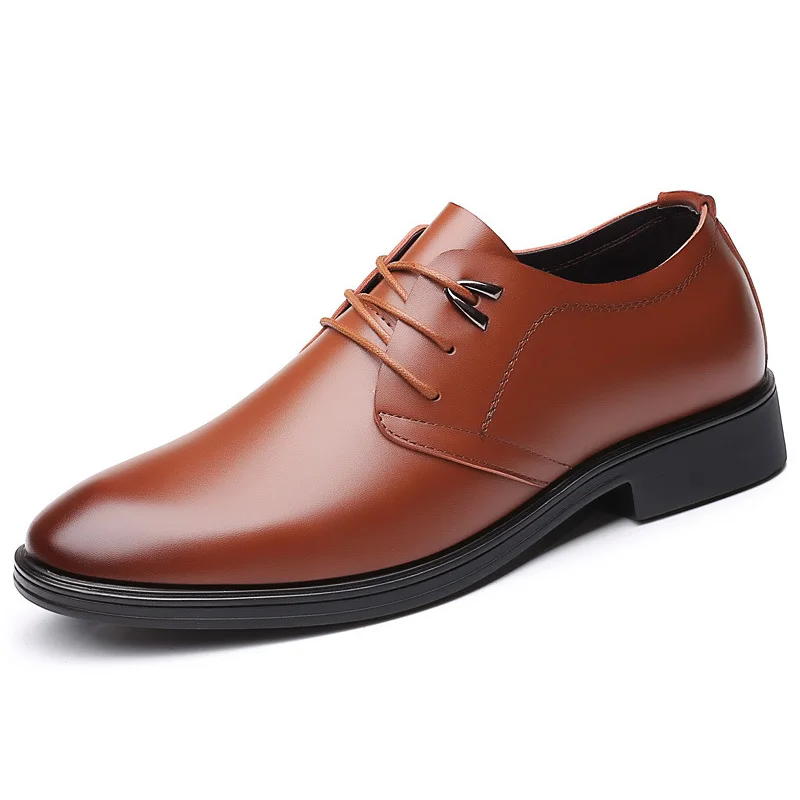 Light brown Мужская обувь из натуральной кожи; коллекция года; деловые оксфорды; мужская повседневная обувь из коровьей кожи; Мужская обувь; KA1020 - Цвет: Light brown