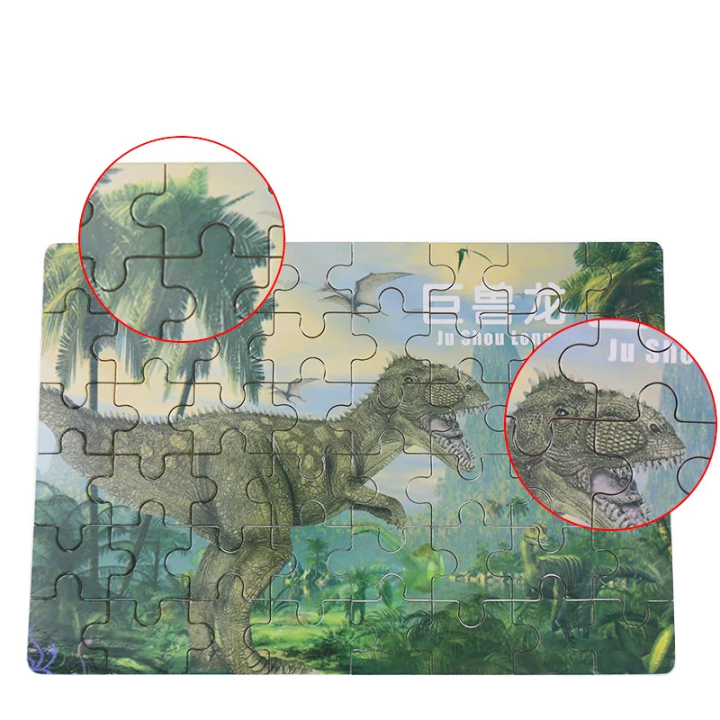 48 шт. DIY деревянные головоломки игрушки Юрского периода DinosaurModel для разведки Дети