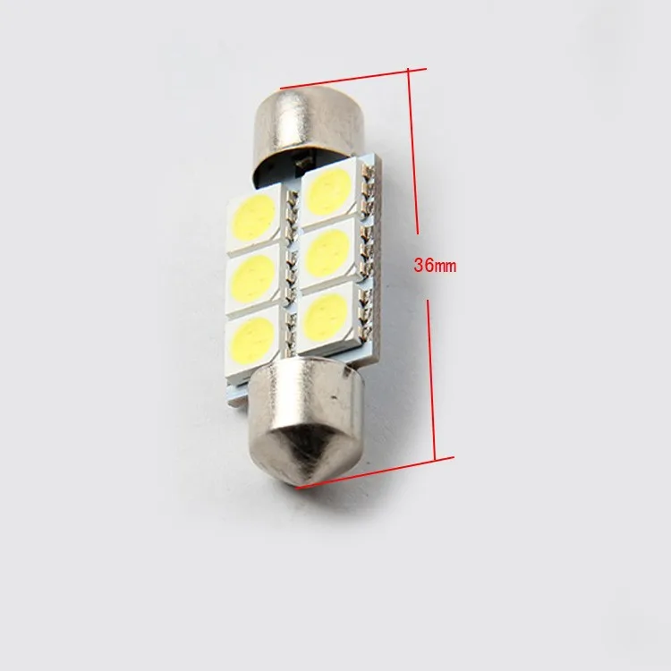 4 шт 36мм 5050 6-smd универсальный грузовик/автомобилей высокой мощности газа экономии топлива интерьера гирлянда лампы купол фары лампа с белой светодиодной 12v