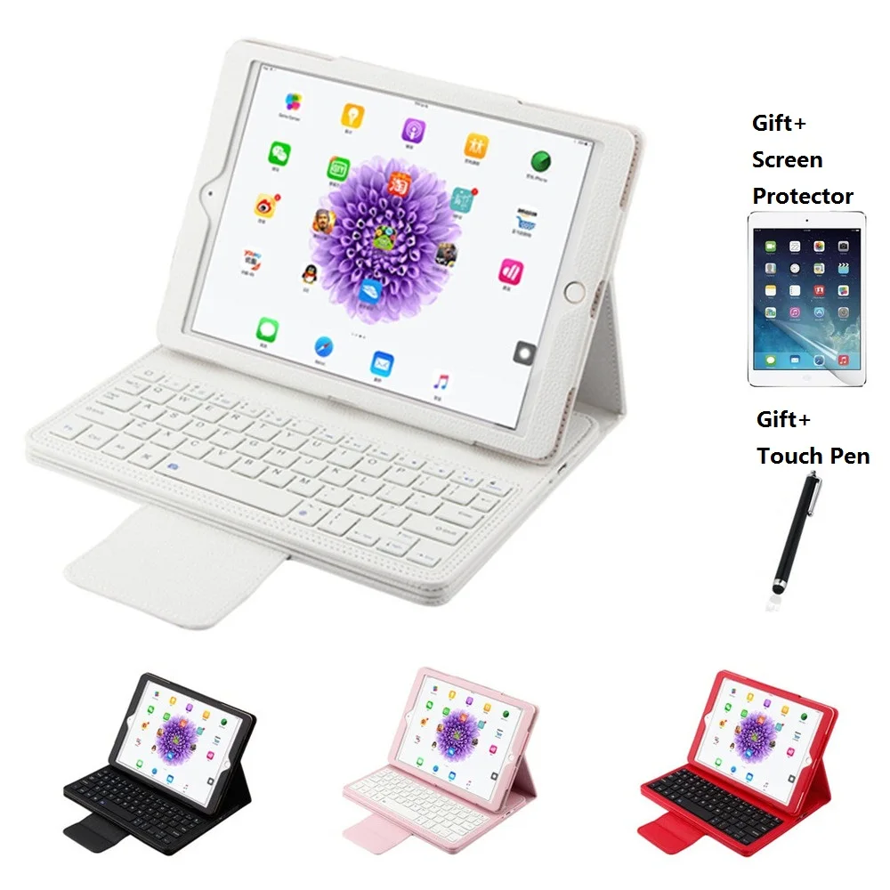 Из искусственной кожи чехол с покрытие клавиатуры Bluetooth для iPad мини 12345 Air 1 2 2017 2018 9
