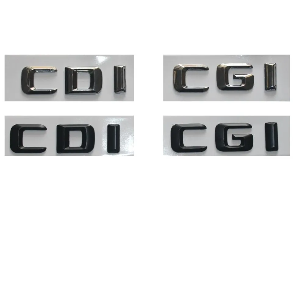 

Chrome / Black Plastic CDI CGI Car Trunk Rear Sides 3D Letters Emblem Embelms Badge Badges Letter Sticker for Mercedes Benz AMG