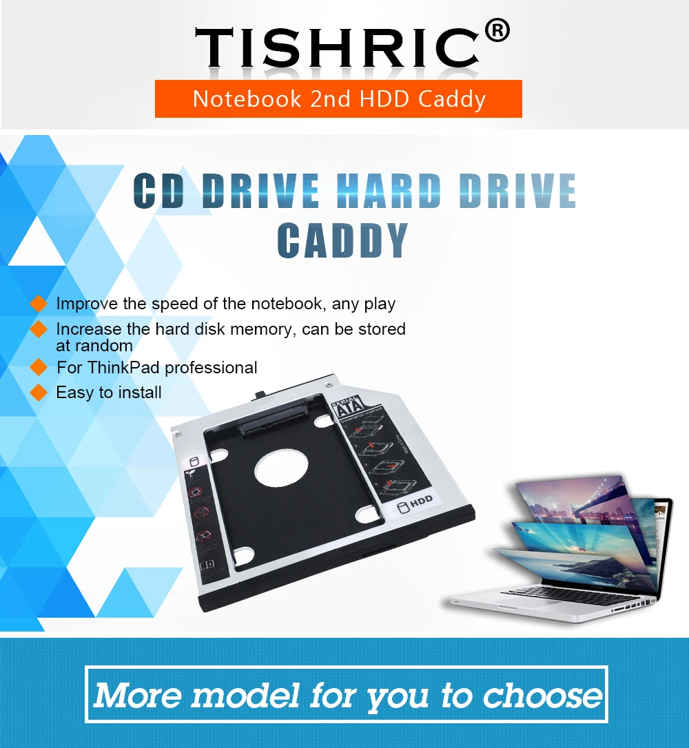 TISHRIC 9,5 мм SATA 3,0 HDD Caddy чехол Box HDD 2,5 SSD корпус для lenovo ThinkPad T400s T400 T410 T410s T420sT430s T500