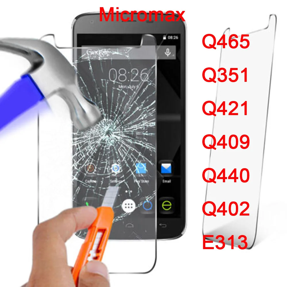 2.5D 0 26 мм 9H Премиум Закаленное стекло для Micromax Q465 Q351 Q421 Q409 Q440 Q402 E313 защитная