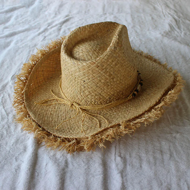 2019 летние Для мужчин с перекрестными шнурками из волокна раффия Джаз Шапки s