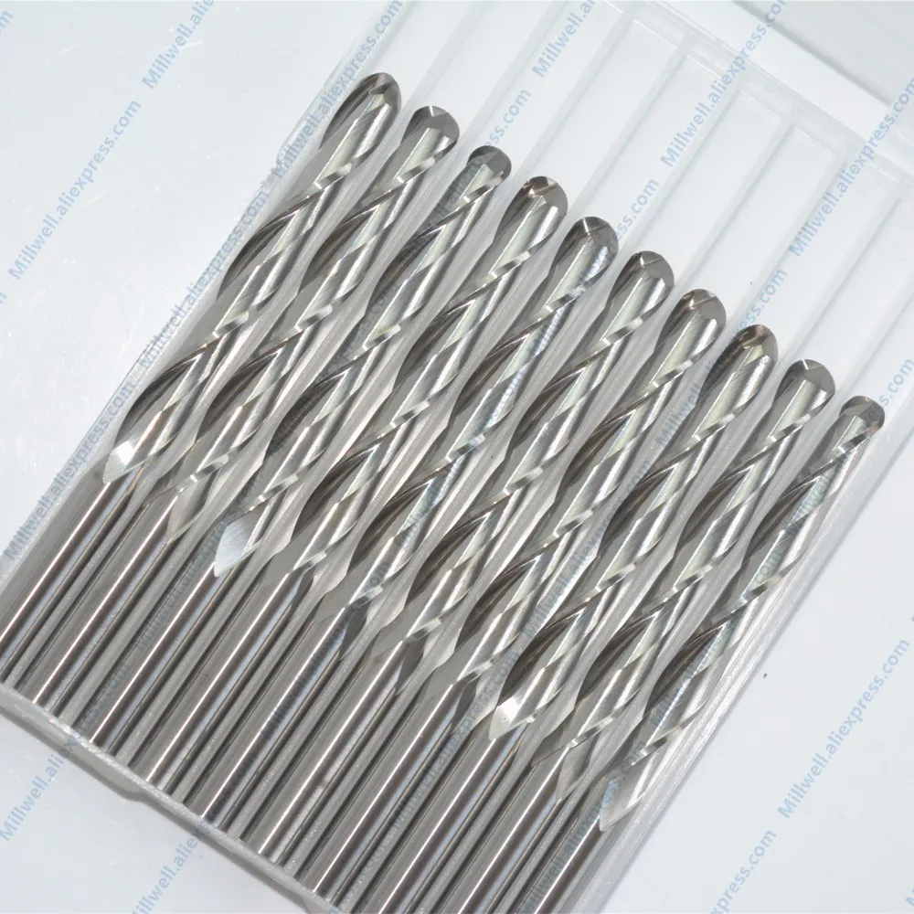 Концевая фреза с ЧПУ твердосплавная сферическая 2 канавками 6 мм * 52 мм-10 шт. |