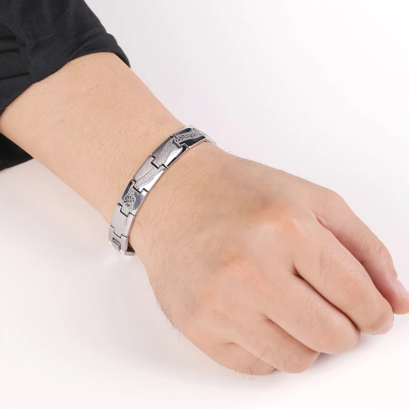 CHUKUI элегантный мужской ювелирный браслет серебристый цепочка из нержавеющей