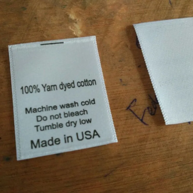 100 шт. атласная ткань Сделано в США ярлык платье/рубашка/блейзер 4 х3 см | Дом и сад