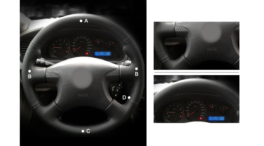 MEWANT черный кожаный чехол рулевого колеса автомобиля для Nissan Almera(N16) X-Trail(T30) Terrano 2