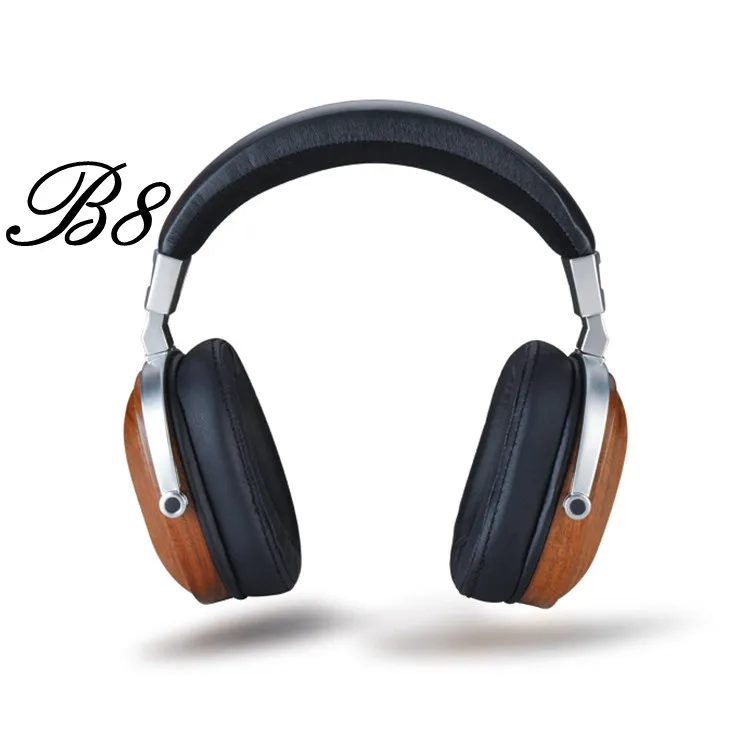 Оригинальный Blon B8 HiFi деревянный металлические наушники Черный красного дерева