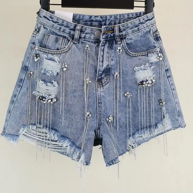 Джинсовые шорты 2020 летние новые модные женские джинсовые с широкими штанинами