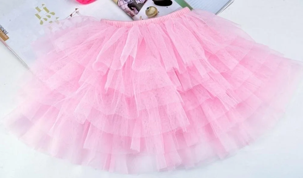ABWE принцессы с юбкой-пачкой для маленьких девочек юбки pettiskirt короткие Мини-платья кружевная танцевальная одежда летние фатиновые юбки шифоновые яркие Fille юбка