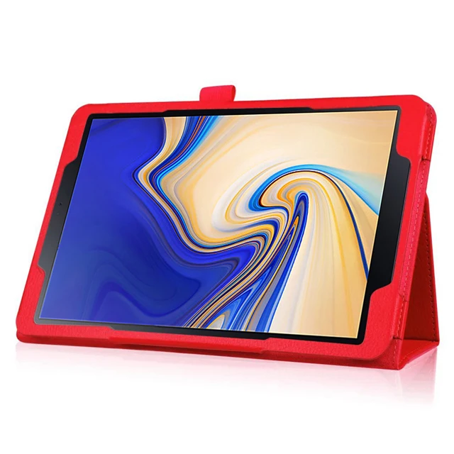 Lichee Style Leather Folding Stand Flip Cover For Samsung Galaxy Tab S4 10.5 Inch T830 SM-T835 PU Smart Case | Компьютеры и офис