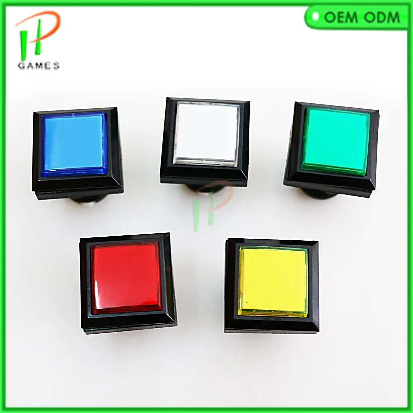 

2pcs/lot 33*33mm square LED lighted Illuminated push button MANE Jamma arcade game machine accessories
